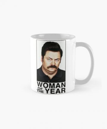 WOMAN OF THE YEAR - RON SWANSON cup - WOMAN OF THE YEAR - RON SWANSON merch - WOMAN OF THE YEAR - RON SWANSON apparel