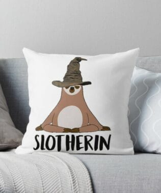 Animal pillow - Animal merch - Animal apparel - Slotherin Throw Pillow