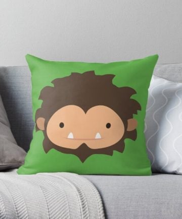 Game pillow - Game merch - Game apparel - Sneaky Sasquatch Big Head Throw Pillow