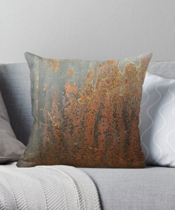 Patterns merch - Patterns apparel - Dark Grey Rust Throw Pillow